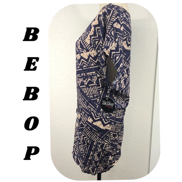 Bebop Wrap Tie Front Aztec Print Dress XLarge - Picture 2 of 4